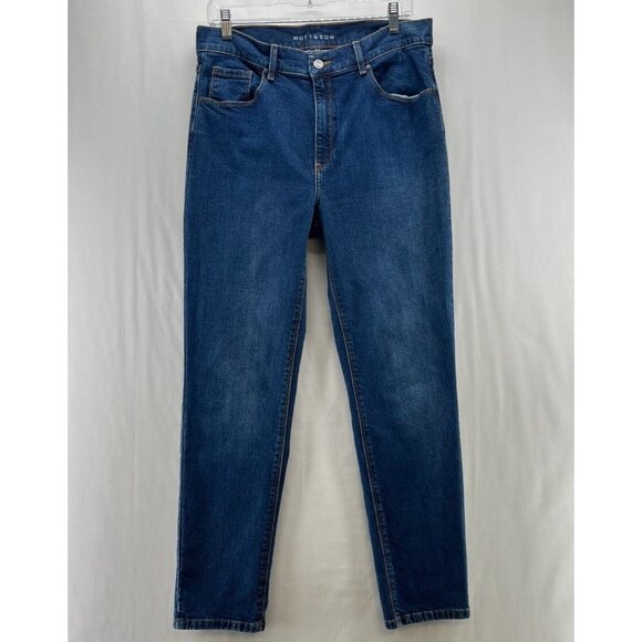 Mott & Bow Jeans Womens 31x28 Mom High Waist Medium Washed Stretch Denim Blue - Picture 1 of 11